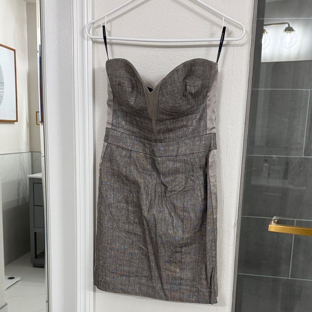 bebe Strapless Gray Dress